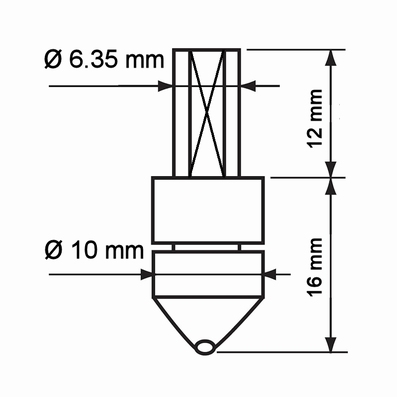 Pénétrateur Brinell ERNST, Ø 1 mm, carbure, UKAS