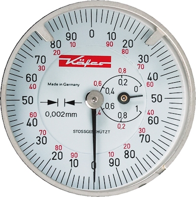 Mechanical dial gauge KM500R, 1/0.2/0.002 mm, Ø40 mm