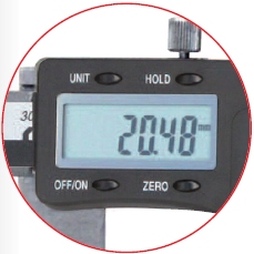 Digital caliper, 300 mm, 90/38 mm, 3V, data