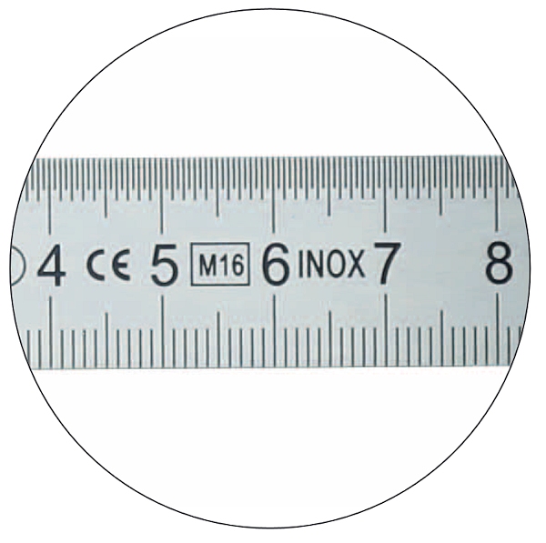 Règle de mesure inox graduée, 13x0.5 mm, 150 mm