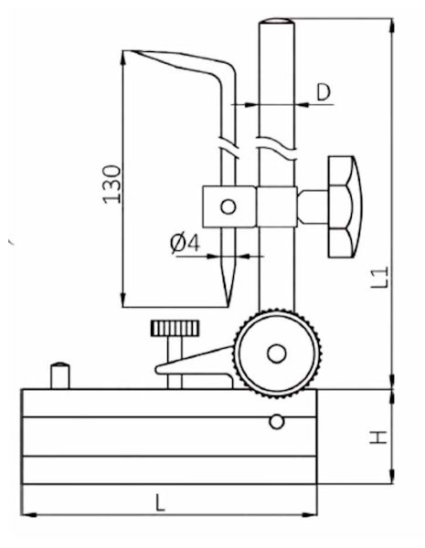 Surface gauges, column Ø10x300 mm, base 84x65x27 mm