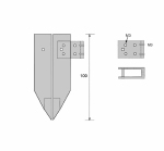 Paire d'inserts avec pointes pour mesure extérieur, L=100 mm