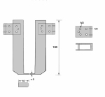 Paire d'inserts pour mesure de rainures externes, L=100 mm