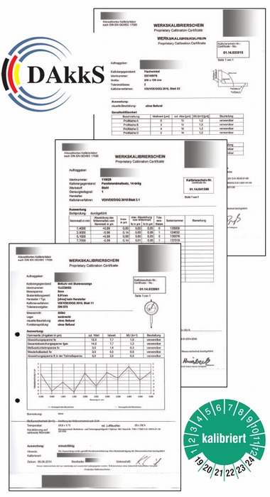 DAkkS certificate for micrometer => 25 mm